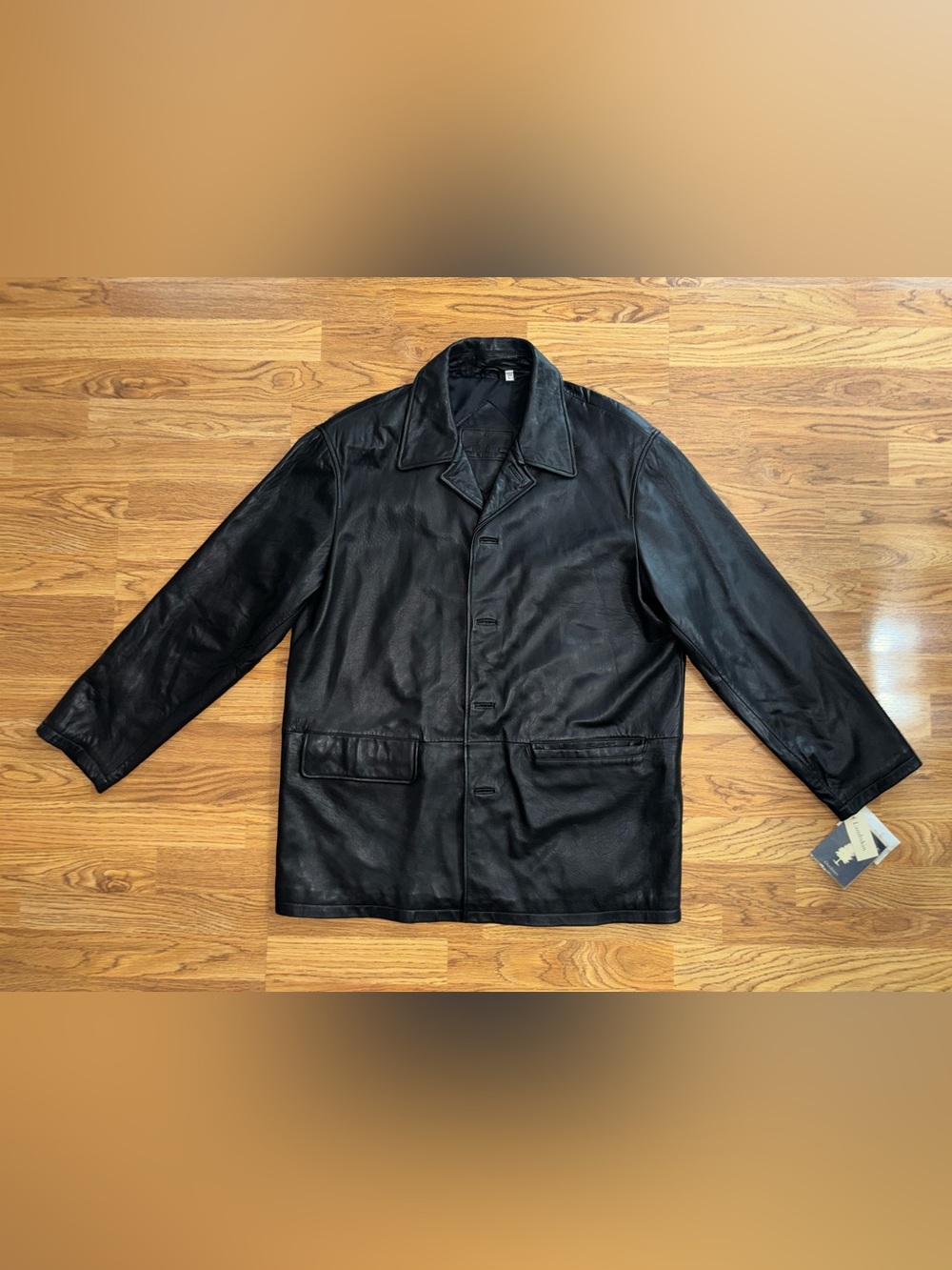 Roundtree & Yorke Black Lambskin Leather Jacket Men’s Size Large Style # 925L504